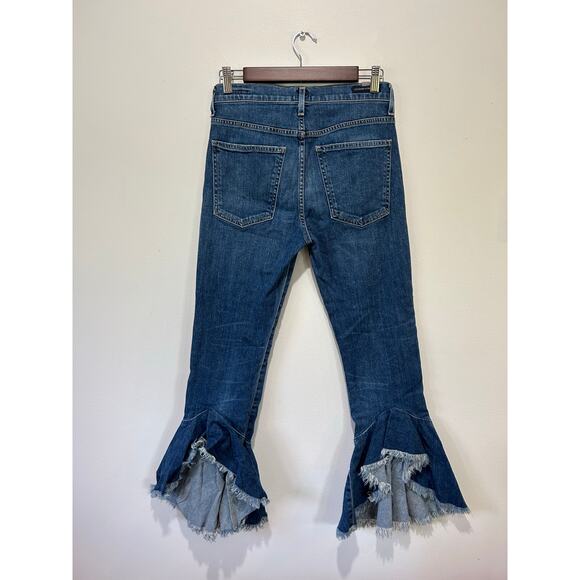 Citizens of Humanity Drew Flounce High Rise jeans size 27 dark wash crop ruffles - Picture 4 of 11